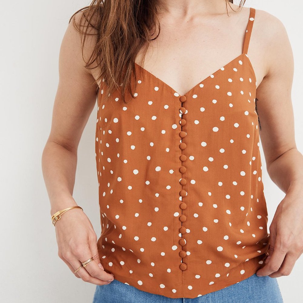 Madewell Button-Down Cami Top in Inkspot Dots